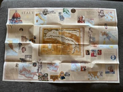 Póster mapa histórico de Italia de National Geographic 1995 40X28 Foto 1 de 2