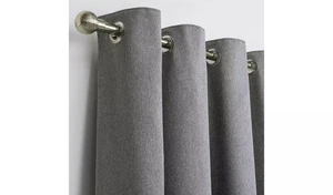Cortinas de ojales forradas con oscurecimiento liso texturizado Habitat - gris - Imagen 1 de 4