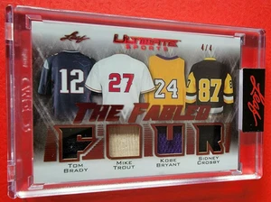 Tarjeta Jersey KOBE BRYANT #d4/4 TOM BRADY Mike Trout Bat Sidney Crosby - Imagen 1 de 2