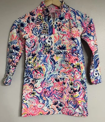Lilly Pulitzer Dress Girls Size 6/7  Medium Skipper Long Sleeve Pull-over Zip - Image 1 of 4