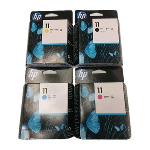 Original HP 11 Printhead Printheads C4810A C4811A C4812A C4813A Black Cyan Set - Afbeelding 1 van 12