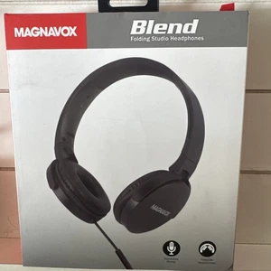 Magnavox MHP5026m Blend Folding Studio Headphones w/Microphone | Black | New - Picture 1 of 3