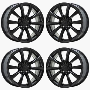 18" Infiniti G37 Q60 Gloss Black wheels rims Factory OEM set 73742 EXCHANGE - Picture 1 of 8