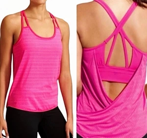 Athleta Full Force Tank Top - 2-in-1 Träger - integrierter BH - rosa - Gr. XL - Gym/Active - Bild 1 von 5
