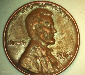 RARE Vintage 1964 D United States Penny Mistamp IBERTY Text on Rim Error Coin - Picture 1 of 8