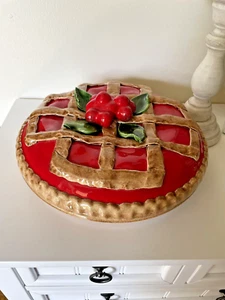 Cherry Pie Covered lidded Dish Larry Renfroe 1981 Hodge Podge Handmade Pottery - Picture 1 of 8