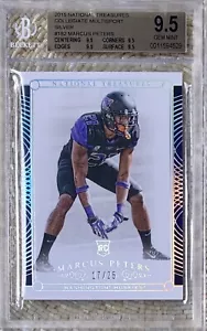 National Treasures Silver Auto 2015/25 Marcus Peters radiocontrol BGS 9,5 Pop 1 - Imagen 1 de 2