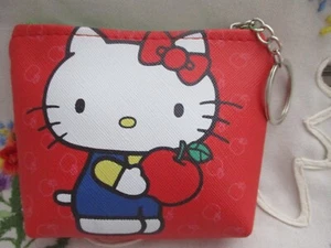 Hello Kitty  Coin Purses with Key Ring 4 in x 4.5 in PU Leather (Apple) - Picture 1 of 6
