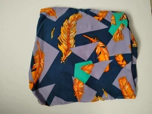 Lularoe Lilac/Navy w/ Orange Feather Design Leggings Size TC - Picture 1 of 1
