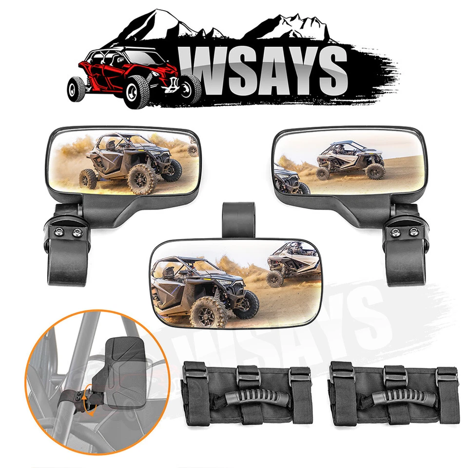 For Can-Am Commander 1000 800R Max Rear-View Center & Side Mirrors W/Handle Sets - Image 1 of 4