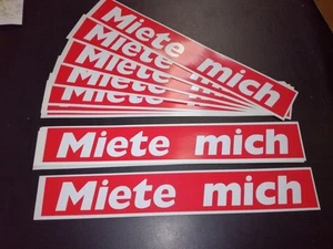 Aufkleber Kleber Miete mich 34x5cm.Anhänger Bagger Radlader Vermietung Maschinen - Bild 1 von 3