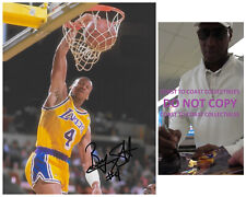 Byron Scott signed Los Angeles Lakers basketball 8x10 photo Proof COA.autograph