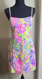 Lilly Pulitzer Shelli Block Party Stretch Tie Back Dress 6 - Picture 1 of 11
