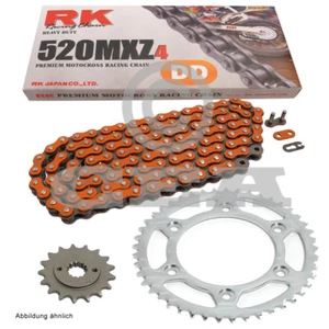 Kettensatz Polaris Trail Blazer 250 02-03, Kette RK DD 520 MXZ4 76, offen, ORANG - Bild 1 von 4