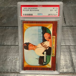 1955 Bowman Roger Bowman #115 *Pirates* PSA 6 EX-MT