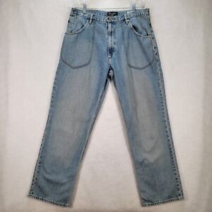 Sean John Womens Jeans Size 34 Blue Cotton Denim High Rise Y2K Relaxed Straight