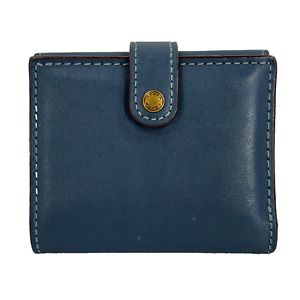Coach 1941 Blue Glovetaned Leather Tri-Fold Small Wallet 58851