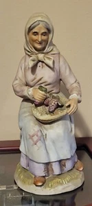 Vintage Homco Old Woman with Grapes Figurine 1433 - Picture 1 of 5