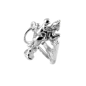 STERLING SILVER HORSE SHOW JUMPER CHARM - Picture 1 of 1