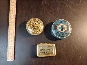 Lotto scatole in latta tin box farmacia unguento vaselina pura vintage - V B - Foto 1 di 3