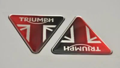 2pcs x TRIUMPH sticker (80x70mm) Domed 3D logo Decal
