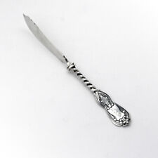 Twist Handle Master Butter Knife Henry Hebbard Coin Silver 1865 Offset Blade