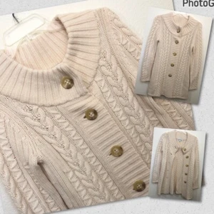 BANANA REPUBLIC Small Chunky Knit Long Sweater Cardigan 100% merino Wool NWOT - Picture 1 of 17