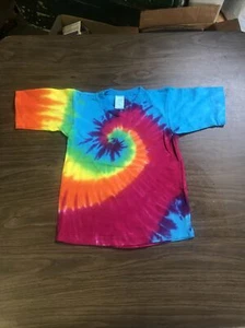Vtg Tie Dye Tshirt Youth Small Boy Girl Kids Hipster 80s 90s Unworn Hippie Swirl - Picture 1 of 8