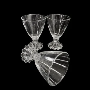 3 Anchor Hocking Berwick Boopie Cocktail Glass Goblet 4" Clear Fire King Bubble - Picture 1 of 5