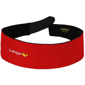 Halo Headband V Grip Hook and Loop Sweatband - Red
