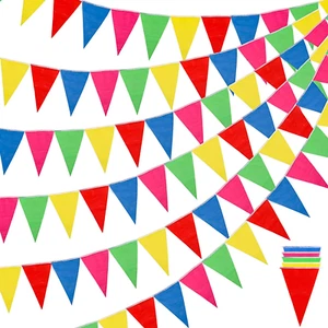 1020Ft 720Pcs Colorful Pennant Banner Flags Multicolor Bunting String Triangle F - Picture 1 of 12