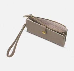 Cartera de cuero y billetera para teléfono Cath Kidston marrón topo NUEVO - Imagen 1 de 5