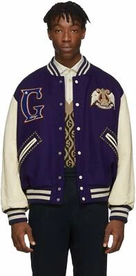 GUCCI Blue & Off-White 'Gucci Band' Varsity Jacket - Image 1 of 4