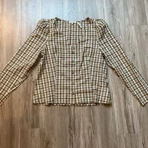 Madewell Westover Top Sandown kariert Größe 10 neu mit Etikett - Bild 1 von 9