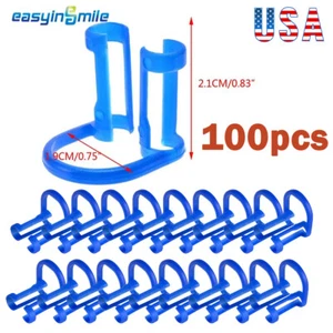 100Pcs Dental Disposable Cotton Roll Holder Blue Easyinsmile Teeth Clip Holders - Picture 1 of 13