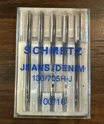 Paquete de 5 agujas para máquina de coser doméstica Schmetz 130/705H-J talla 110/16 Foto 1 de 4