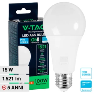 V-TAC PRO VT-21015 LAMPADINA LED E27 15W GOCCIA A65 SMD CHIP SAMSUNG 1521lm - Foto 1 di 5