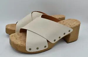 Kork Ease Womens Size 10 Tatum White Full Grain Leather Heeled Platform Sandals - Picture 1 of 13