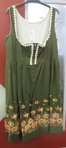 Damen Trachten Kleid Dirndl grün mit Stickerei Gr. 46 - Picture 1 of 2
