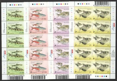 SINGAPUR 2021 PEZ TETRA VIDA ACUÁTICA 4 X HOJA COMPLETA DE 10 SELLOS CADA UNO EN COMO NUEVO  Foto 1 de 4