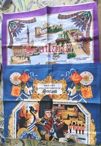 Set of 2- 100%cotton Souvenir Tea Towels Scotland Scenes Pageants&ceremonies - Picture 1 of 11