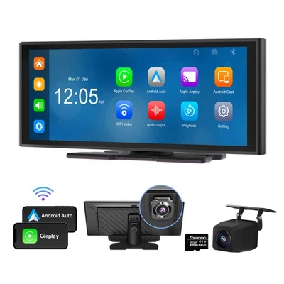 CarPlay Android Auto 10,2" IPS Touchscreen Tragbares Autoradio Bluetooth +Kamera - Bild 1 von 4