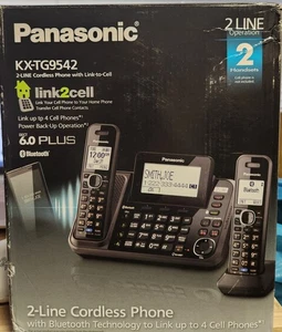 Panasonic KX-TG9542B DECT 6.0 2 Handset Cordless Phone - Picture 1 of 1