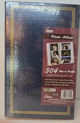 ÁLBUM DE FOTOS PIONERO 504 BOLSILLOS DESLIZABLES 4"X6" Nuevo sin ácido recargable STC-504/NB Foto 1 de 4