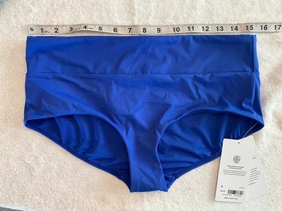 Athleta NWT M 8 10 Malibu Boyshort Cerulean Swim Short 981004 Bikini Bottom - Image 1 of 4
