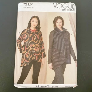 Chaqueta y chaleco asimétricos Vogue V1817 patrón de costura Misses talla B5 16-24 SIN CORTAR - Imagen 1 de 7