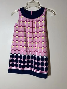 Gymboree BRIGHT IDEAS Geo Print Dress Pink Blue Yellow White Size 10 Girls EUC - Picture 1 of 5