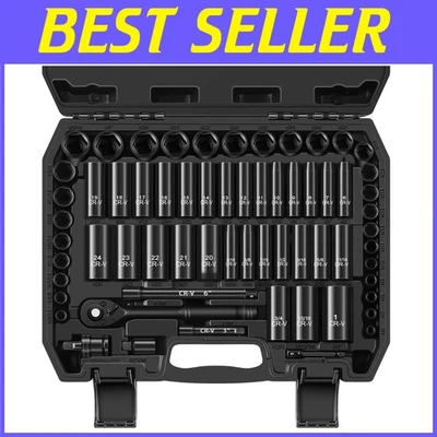 64-Piece 3/8" Drive Socket Set - SAE & Metric - Image 1 of 4