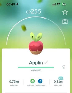 Vetrina Pokestop Applin XXL Trade Go Stesso giorno Pokémon Flapple - Foto 1 di 1