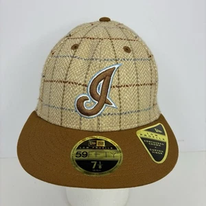 Cappello berretto New Era Cleveland Indians 59Fifty spina di pesce check aderente taglia 7 1/8 - Foto 1 di 12